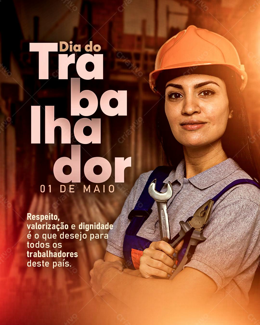 Flyer Dia do Trabalhador PSD Editável