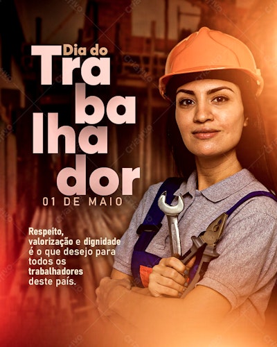 Flyer Dia do Trabalhador PSD Editável