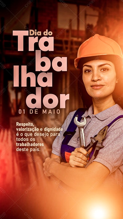Flyer Dia do Trabalhador PSD Editável