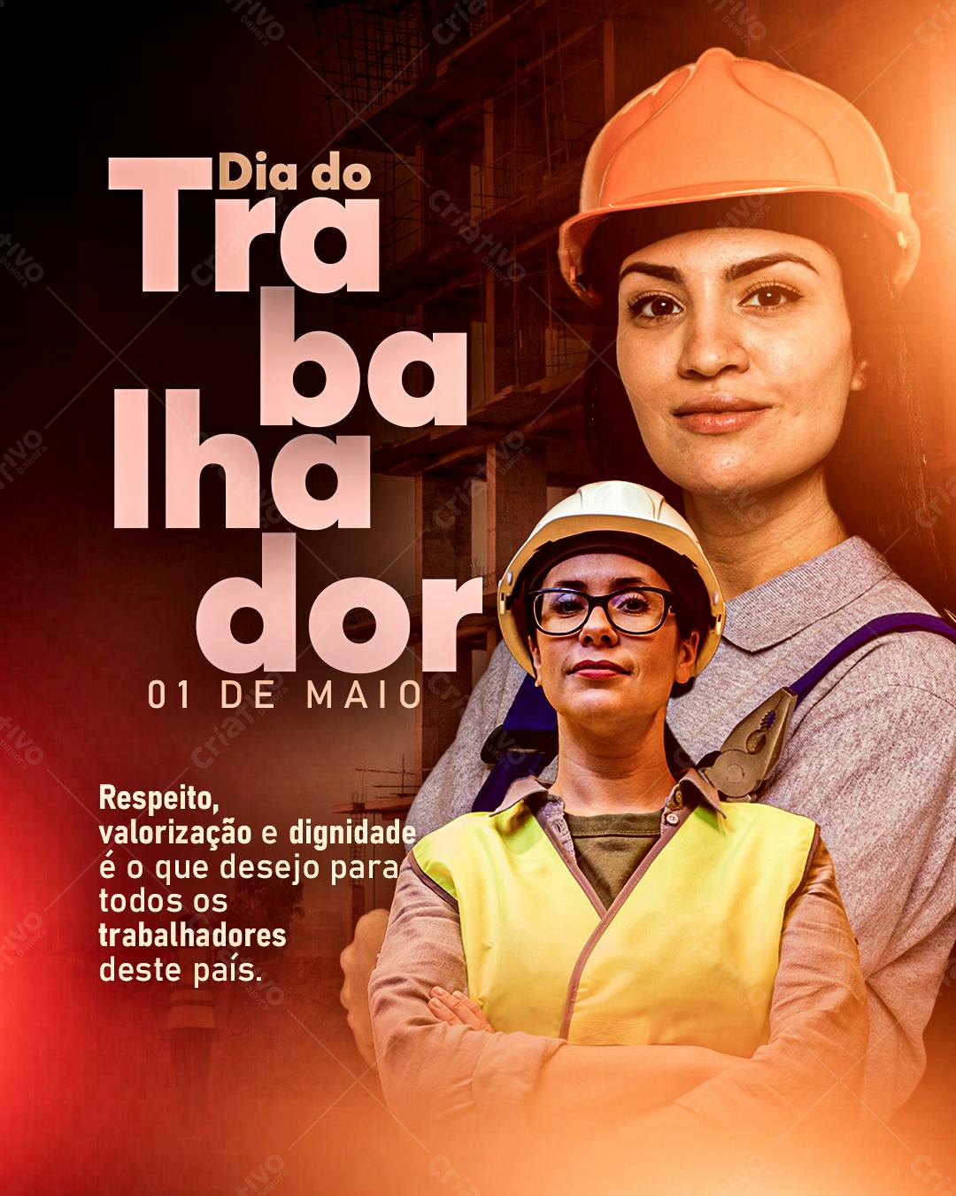 Flyer Dia do Trabalhador PSD Editável