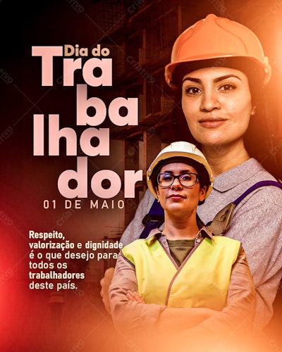 Flyer Dia do Trabalhador PSD Editável