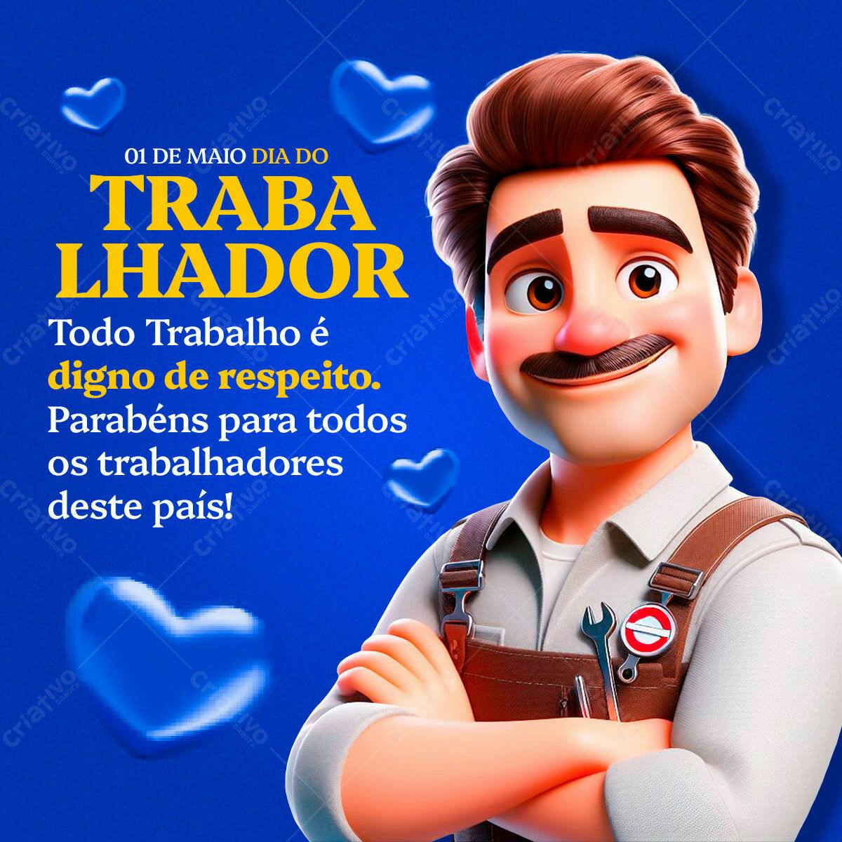 Postagem Dia do Trabalhador PSD Editável
