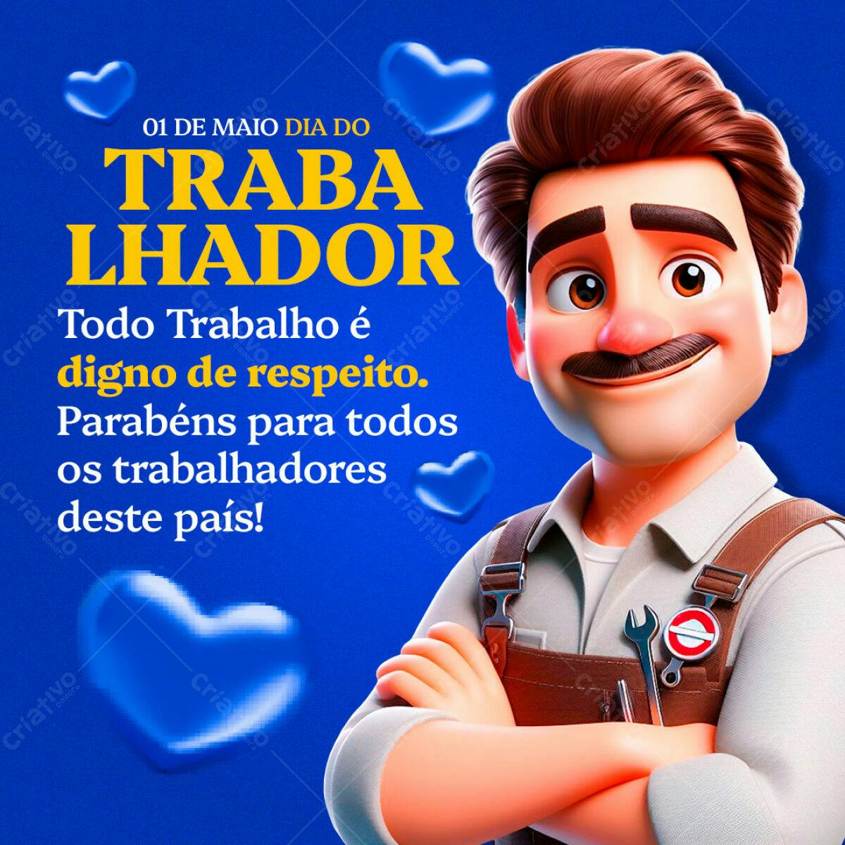 Postagem Dia do Trabalhador PSD Editável
