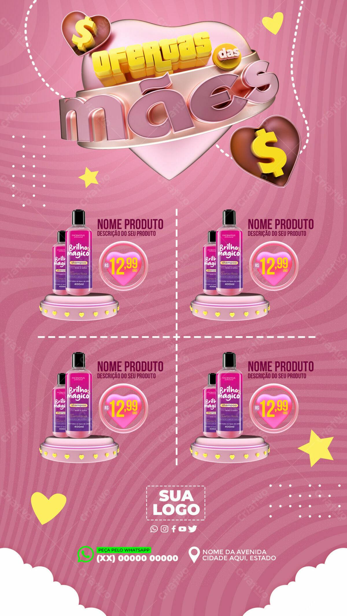 Flyer Dia das Mães PSD Editável