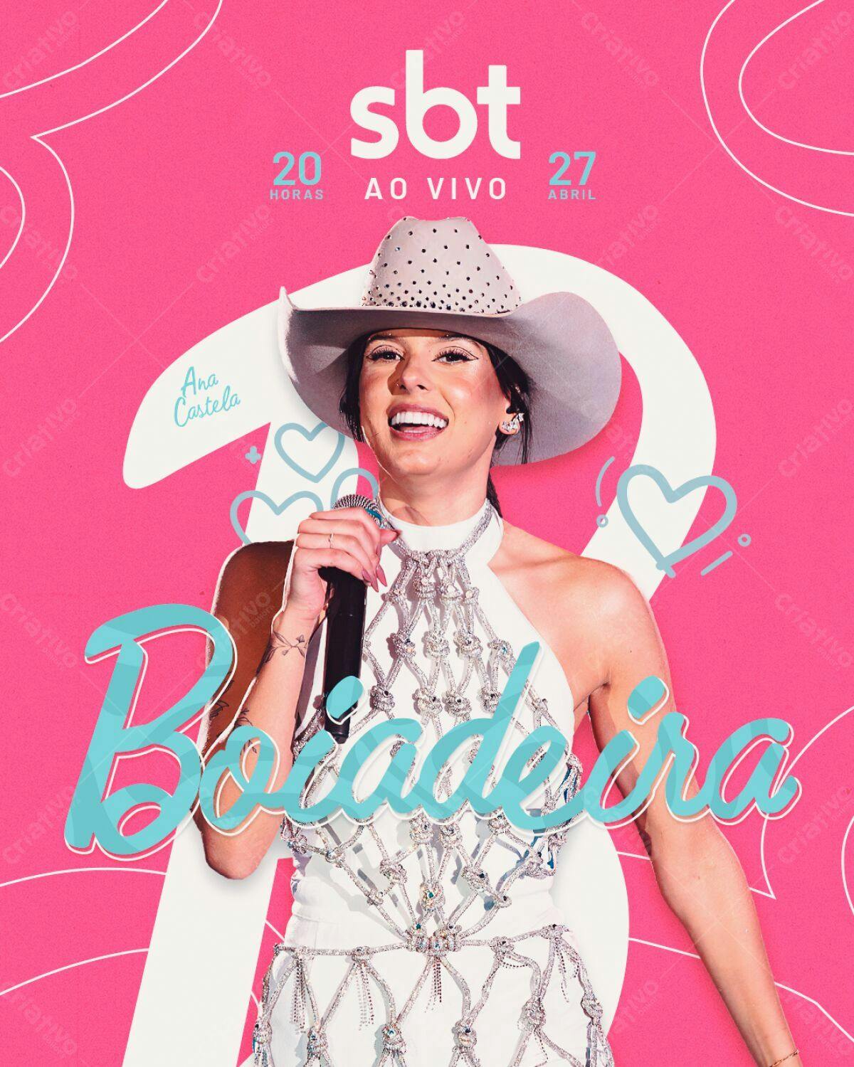 Flyer Show Ana Castela Boiadeira PSD Editável