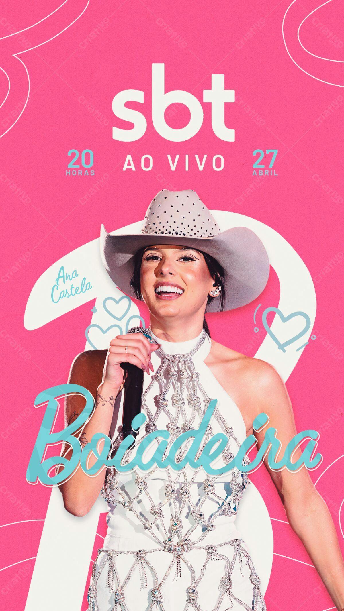 Flyer Show Ana Castela SBT PSD Editável