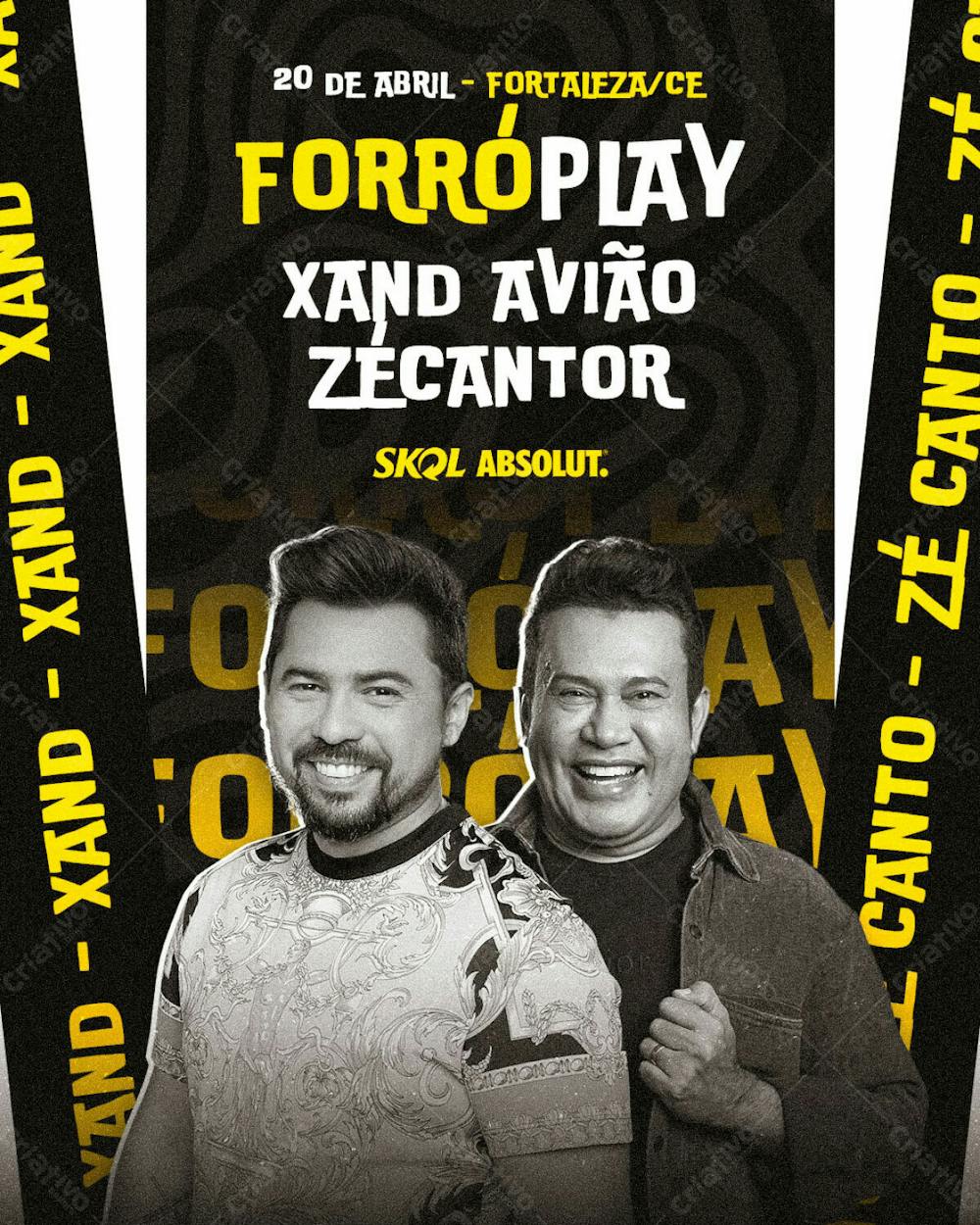 Flyer Evento Forróplay Xand E Zécantor Feed