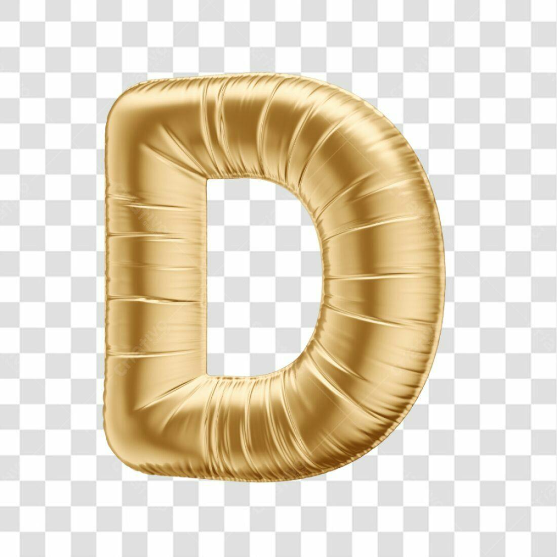 Icone Letra D Dourada PNG com fundo transparente