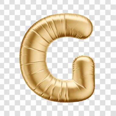 Alfabeto letra g em 3d formato de balão dourado comemoração aniversario luxo fundo transparente