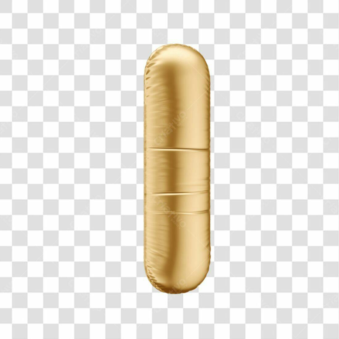 Icone dourado letra I PNG com fundo transparente