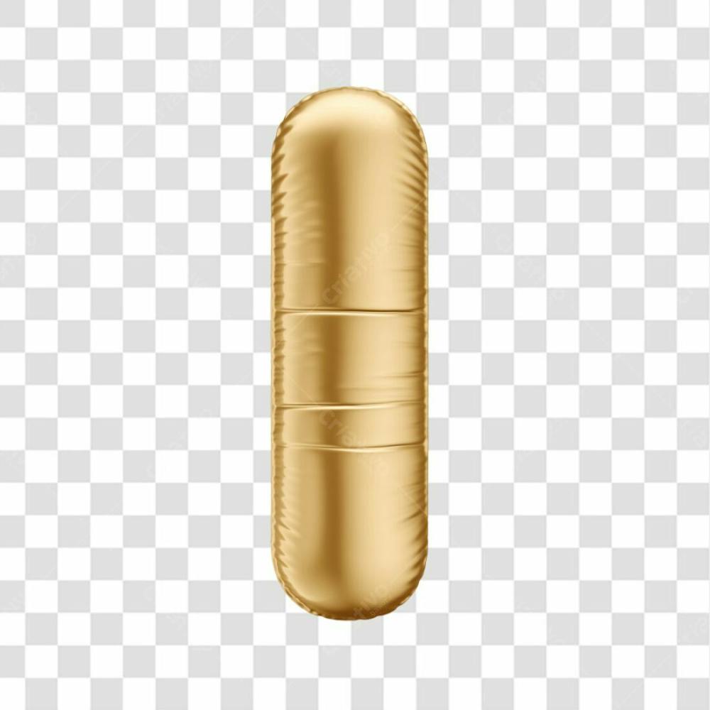 Alfabeto Letra I Em 3D Formato De Balão Dourado Comemoração Aniversario Luxo Fundo Transparente