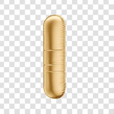 Alfabeto Letra I Em 3D Formato De Balão Dourado Comemoração Aniversario Luxo Fundo Transparente