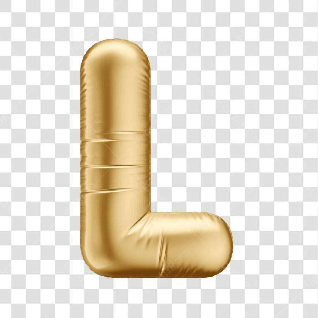 Icone Letra L Dourada PNG com fundo transparente