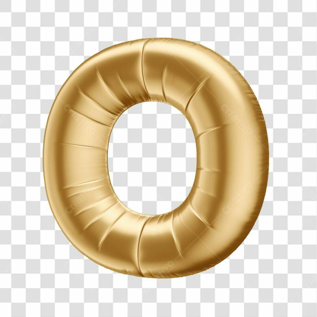 Icone dourado em formato de anel PNG com fundo transparente