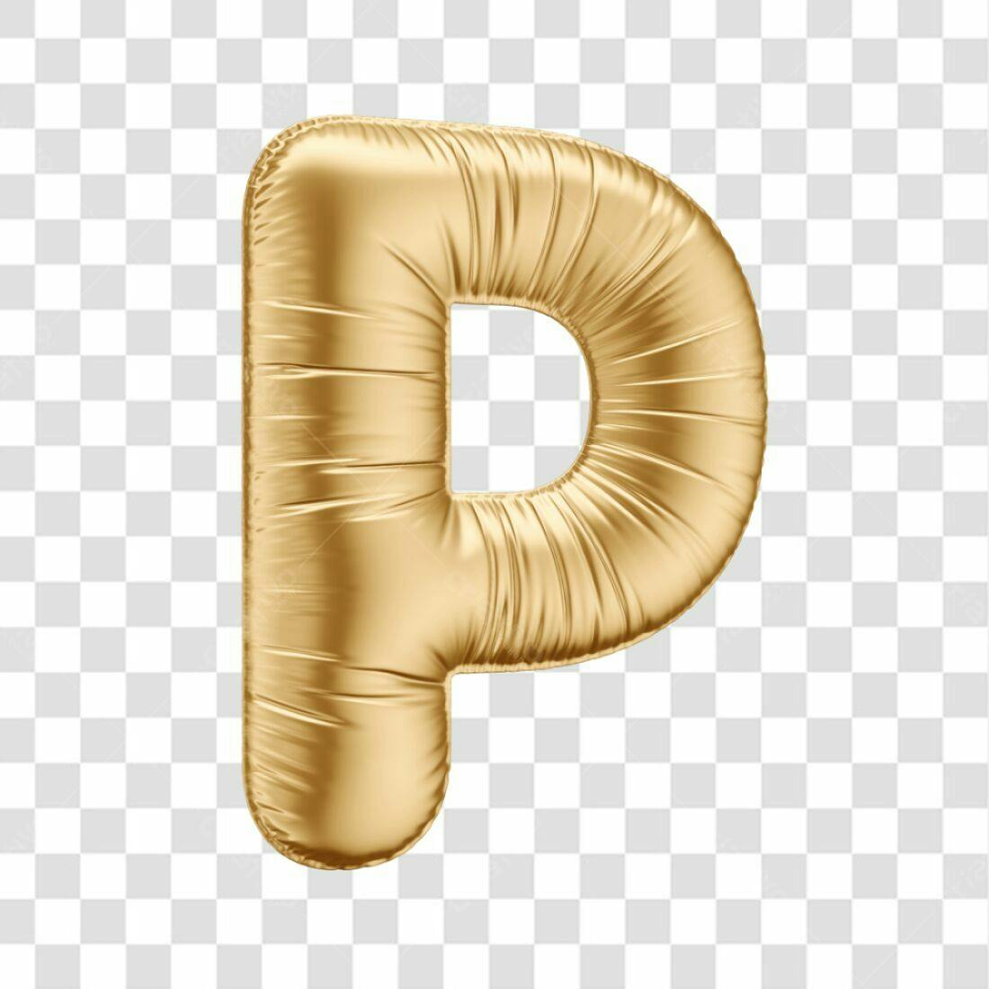 Icone Letra P Dourada PNG com fundo transparente