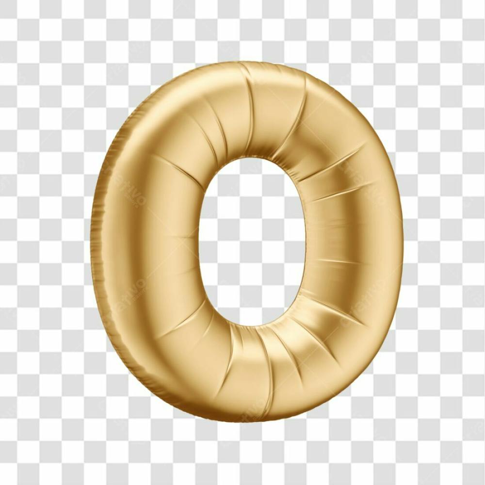 Número Em 3D Formato De Balão Dourado Comemoração Aniversario Luxo Fundo Transparente