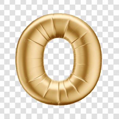 Número Em 3D Formato De Balão Dourado Comemoração Aniversario Luxo Fundo Transparente