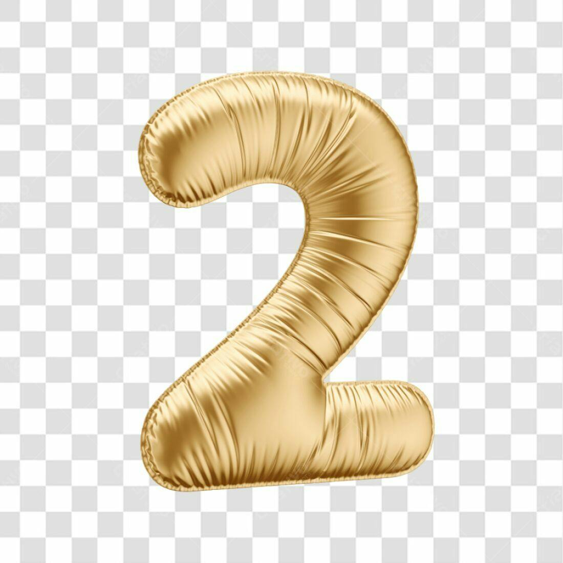 Icone Número 2 Dourado Aniversário PNG com fundo transparente