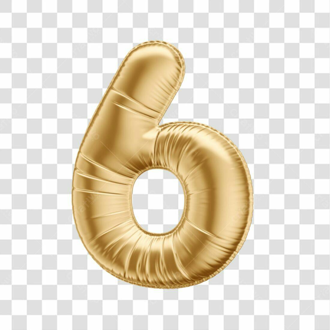 Icone Número 6 Dourado PNG com fundo transparente