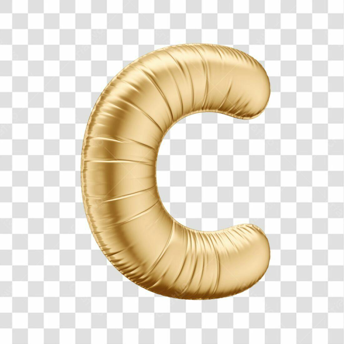 Icone Letra C dourado PNG com fundo transparente