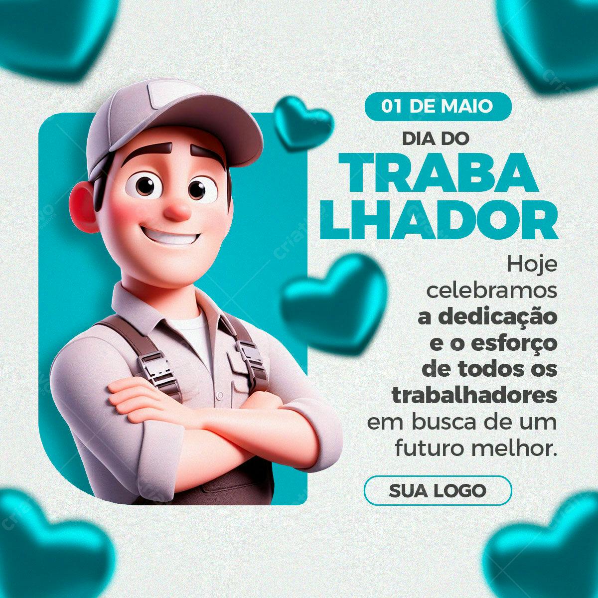 Postagem Dia do Trabalhador PSD Editável