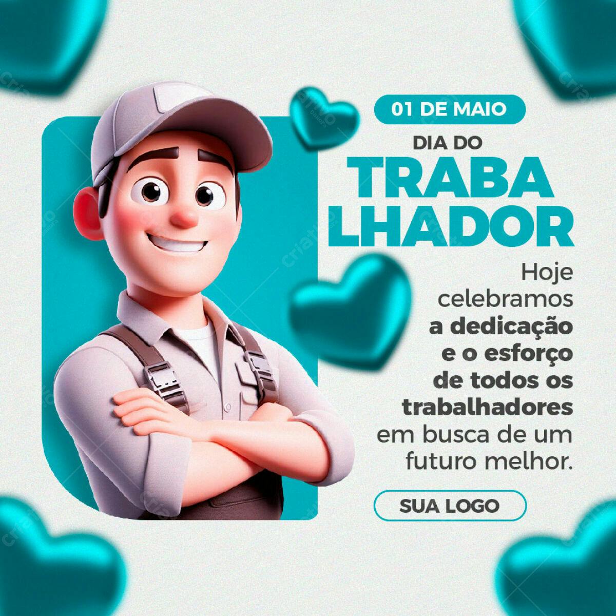 Postagem Dia do Trabalhador PSD Editável