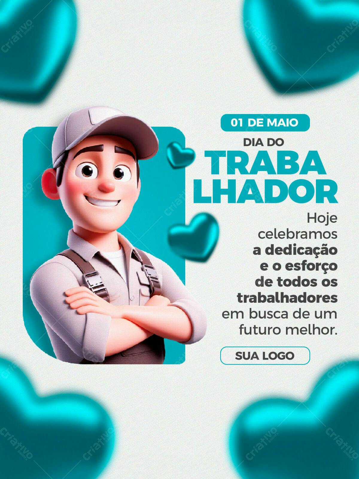 Postagem Dia do Trabalhador PSD Editável