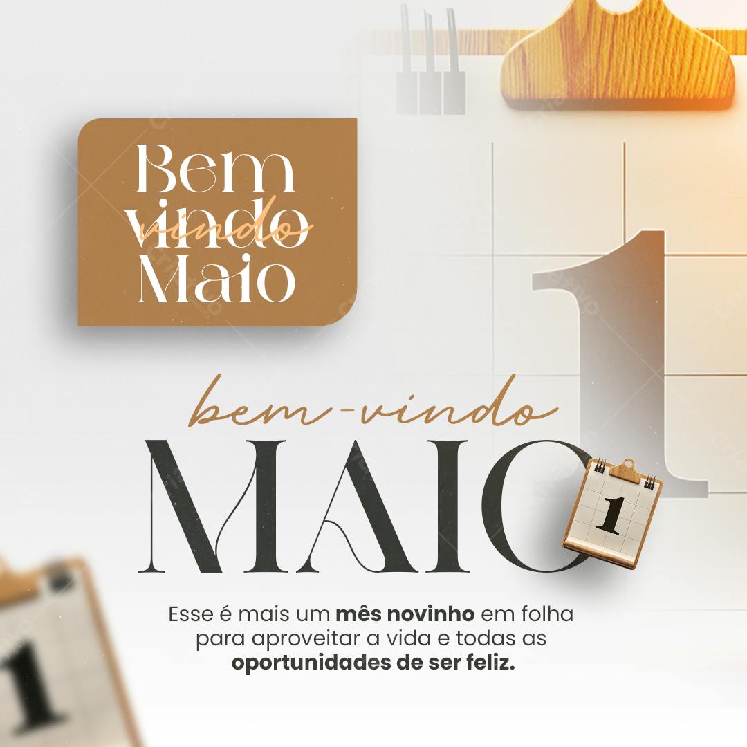 Postagem Boas Vindas Maio PSD Editável