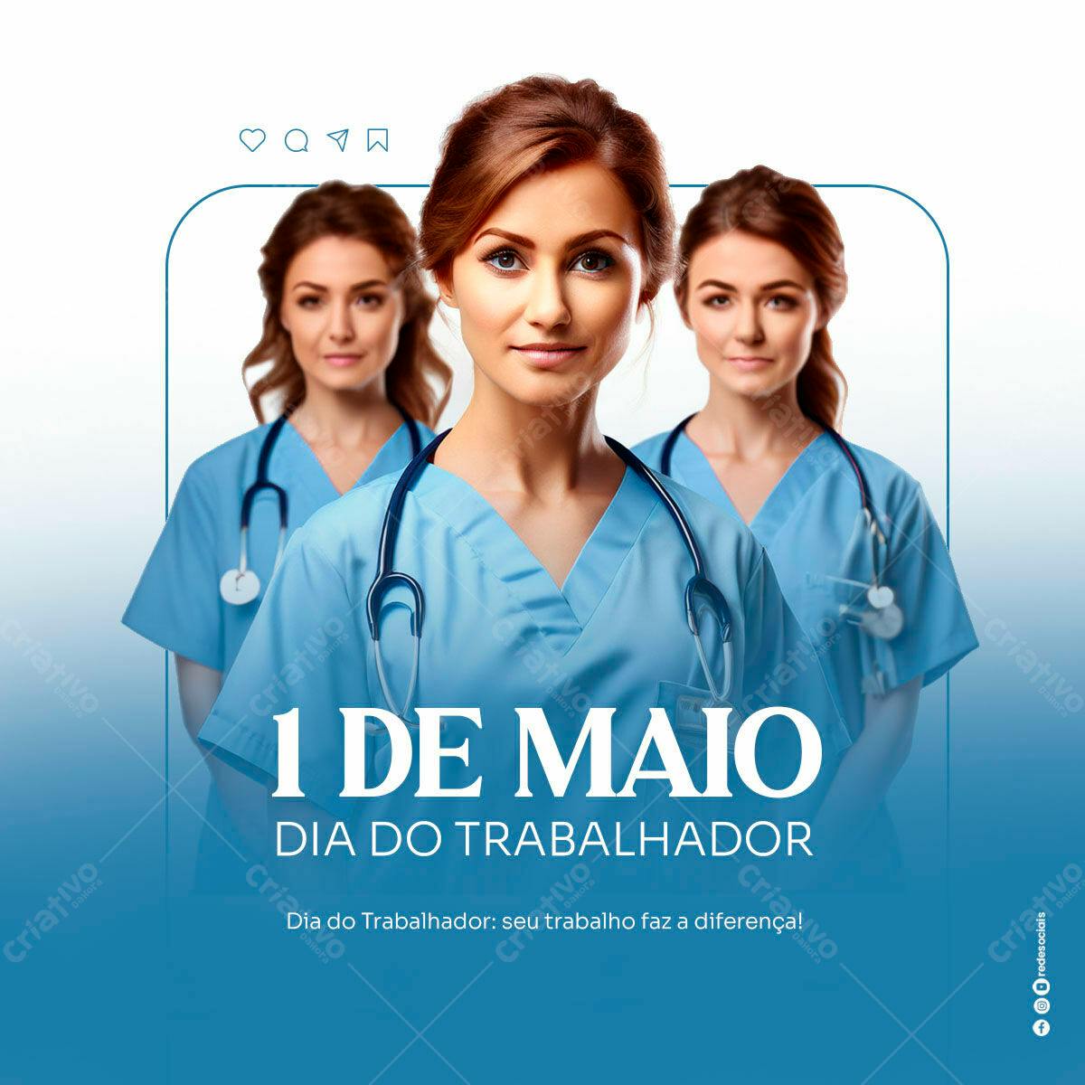 Post para Dia do Trabalhador PSD Editável
