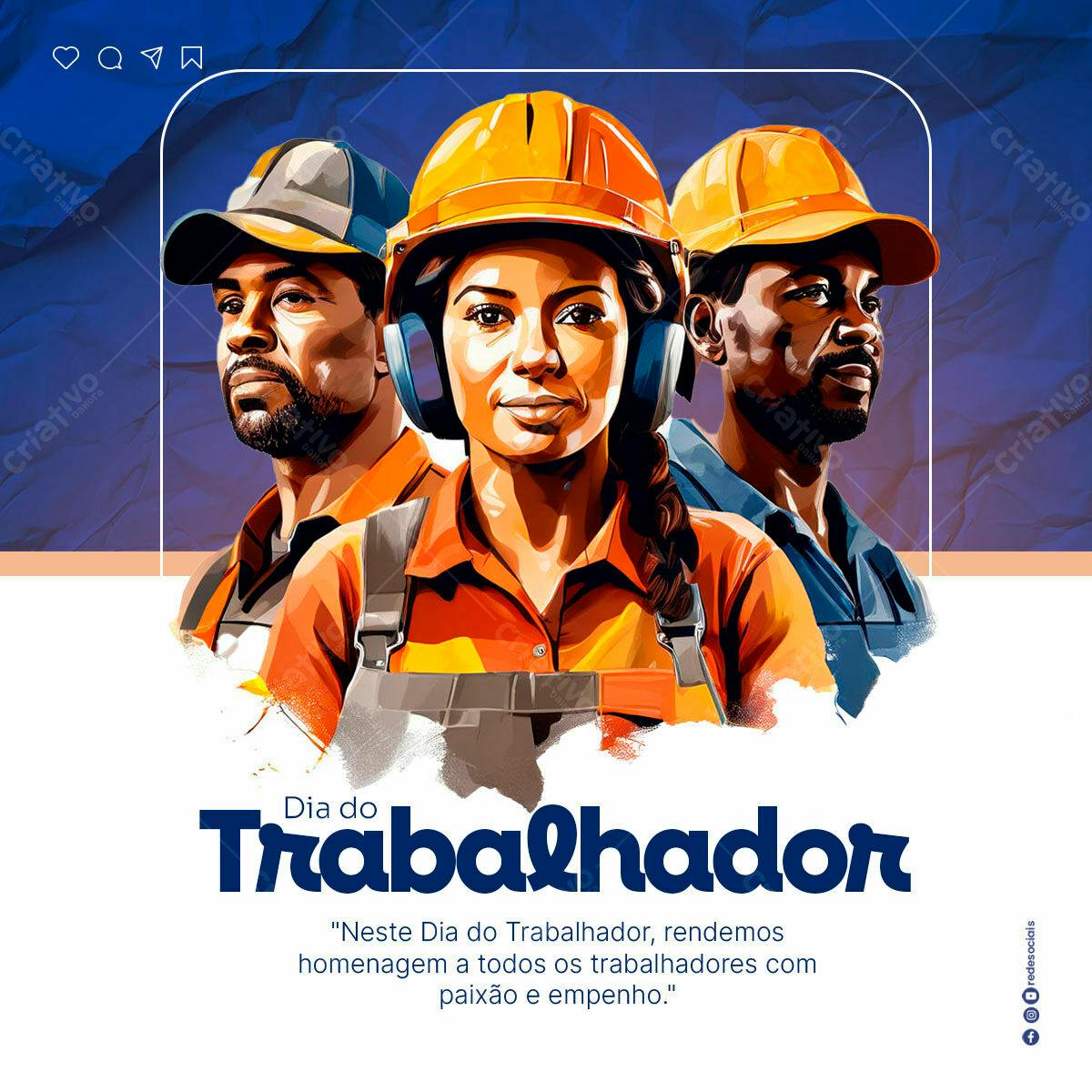 Postagem Dia do Trabalhador PSD Editável