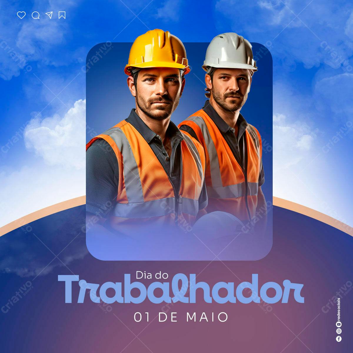 Postagem Dia do Trabalhador PSD Editável