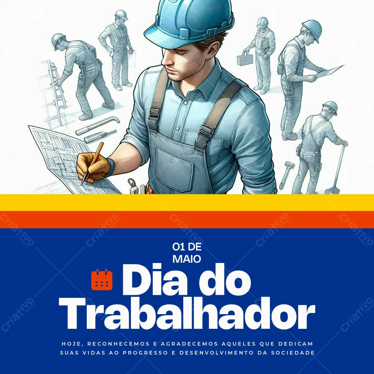 Flyer Dia do Trabalhador PSD Editável