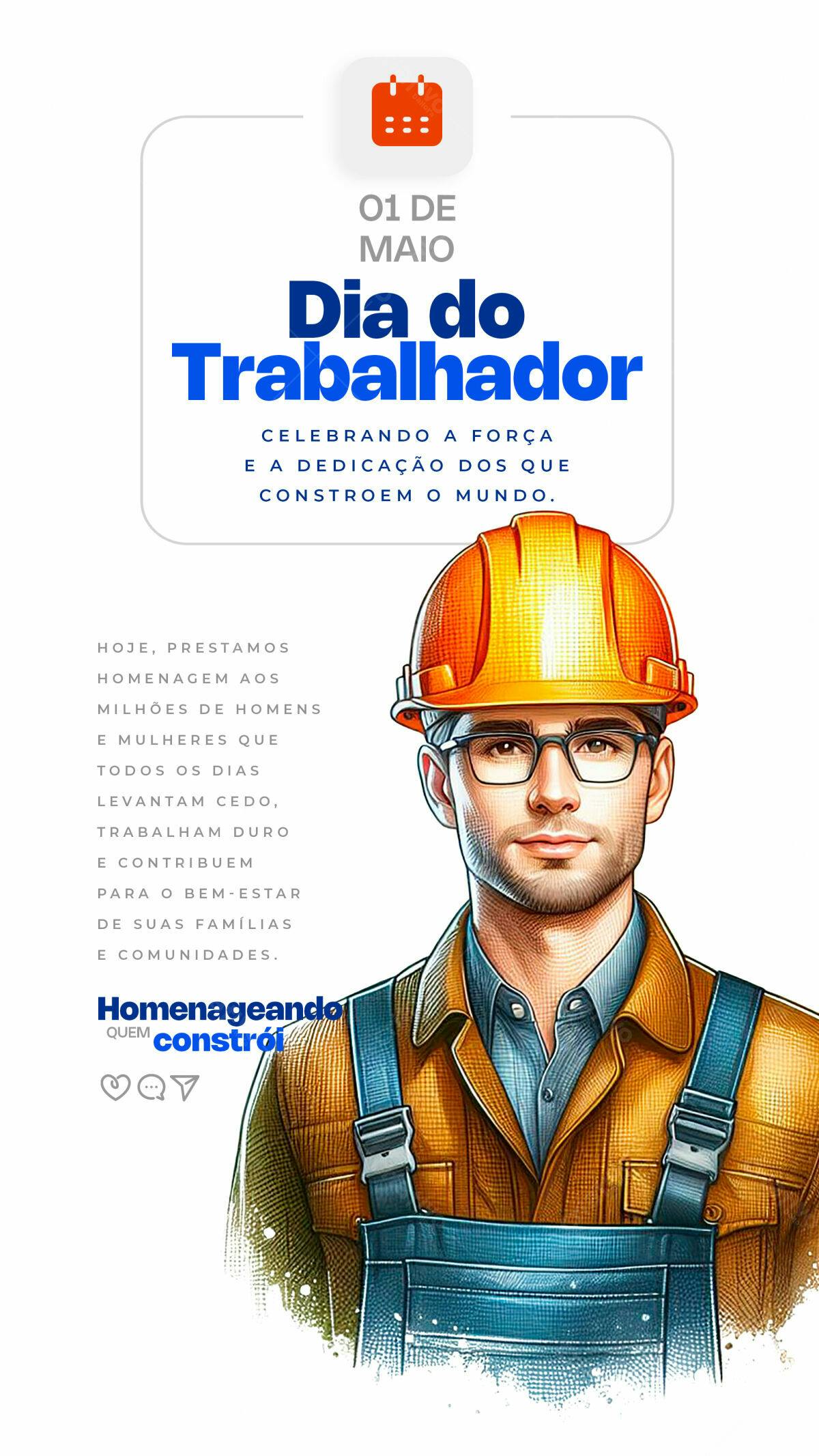 Postagem Dia do Trabalhador PSD Editável