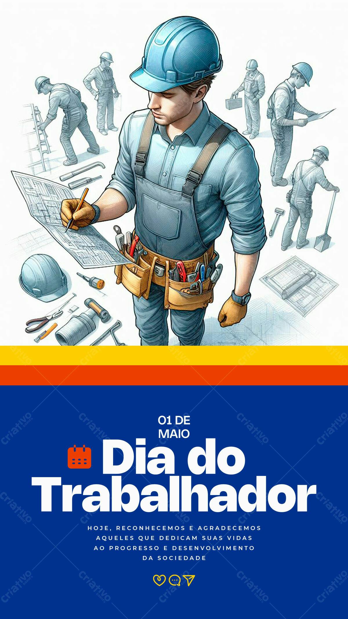 Flyer Dia do Trabalhador PSD Editável