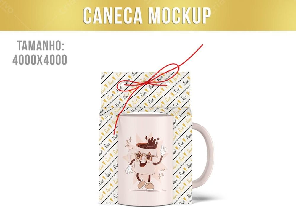 Caneca Com Embalagem Mockup 