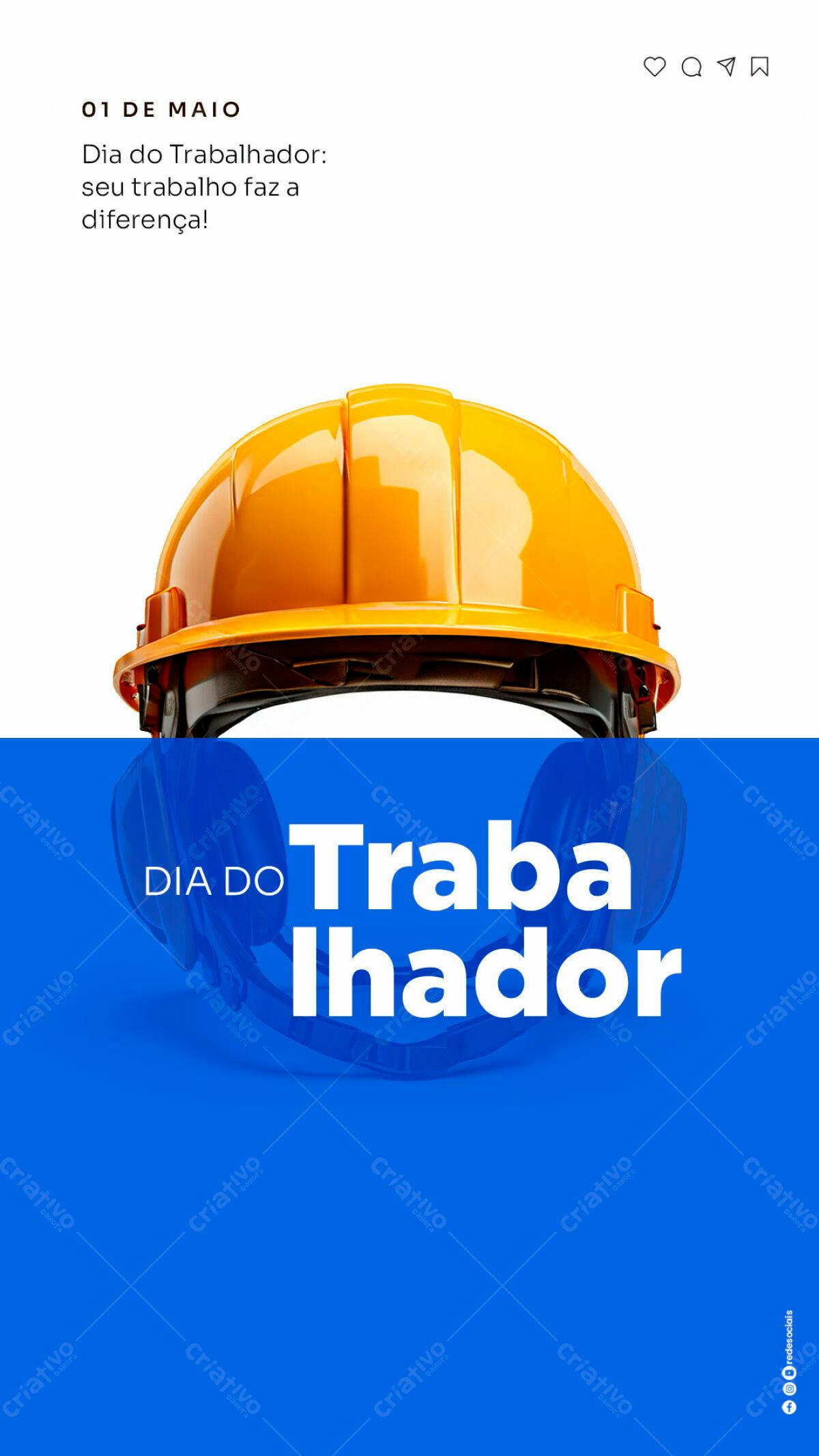 Post para Dia do Trabalhador PSD Editável