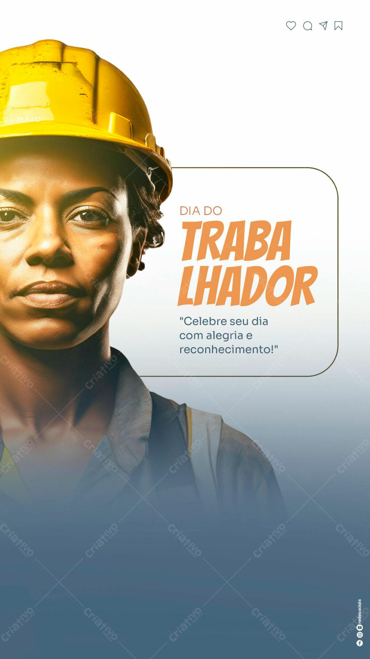 Post para Dia do Trabalhador PSD Editável