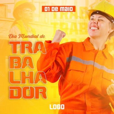 Flyer Dia do Trabalhador PSD Editável