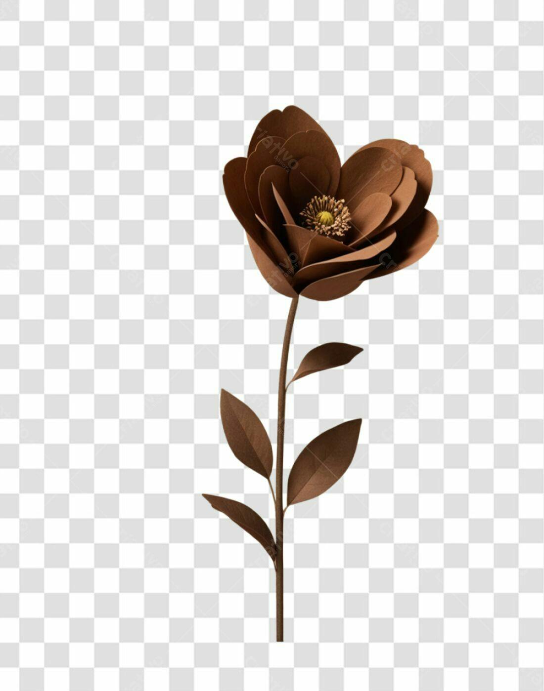Icone Flor Marrom PNG com fundo transparente