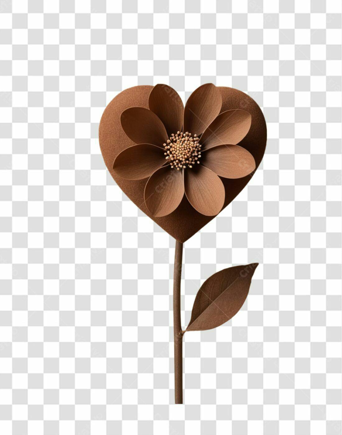 Icone Dia dos Namorados Flor Marrom PNG com fundo transparente