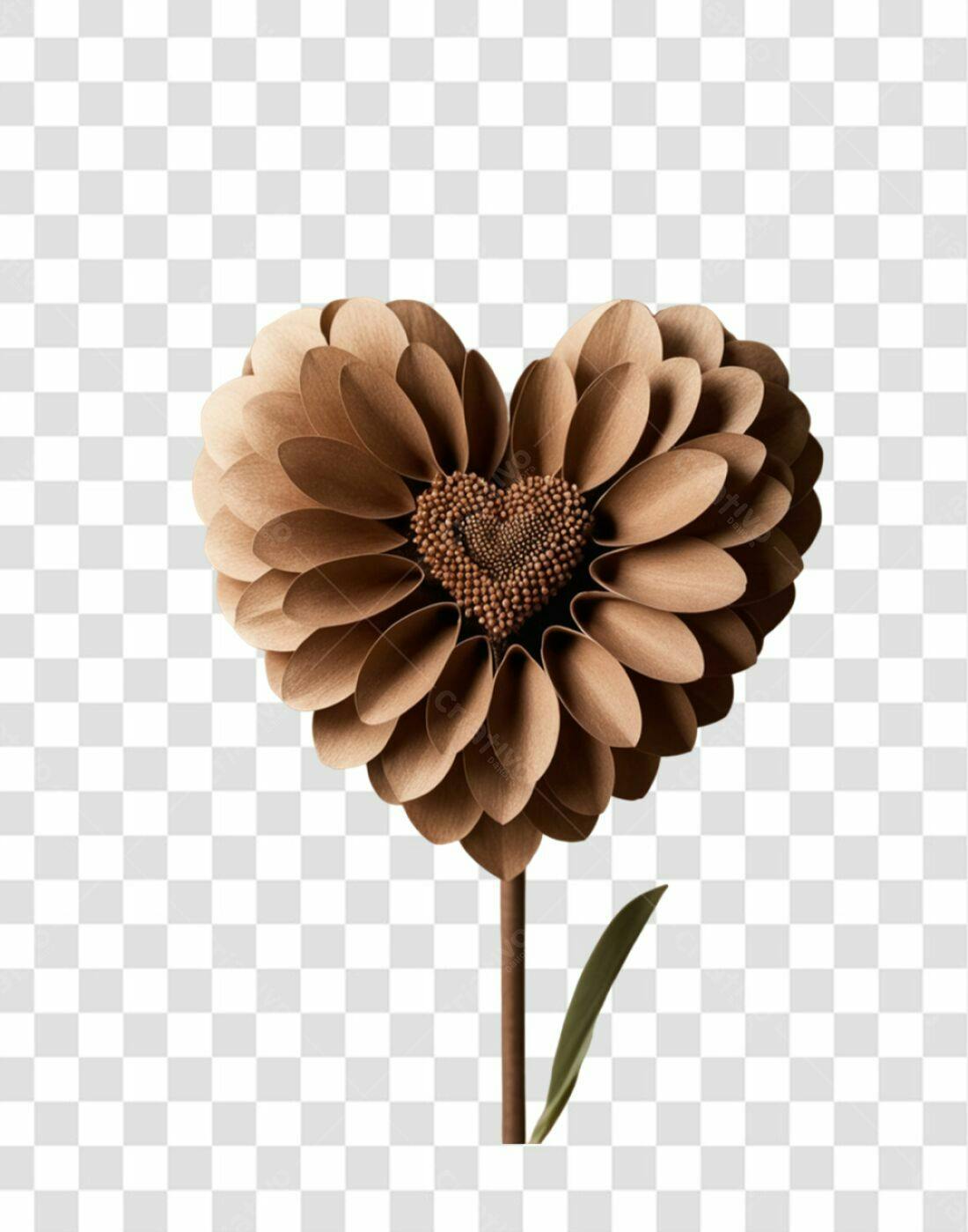 Icone Dia dos Namorados Flor em Formato de Coração PNG com fundo transparente