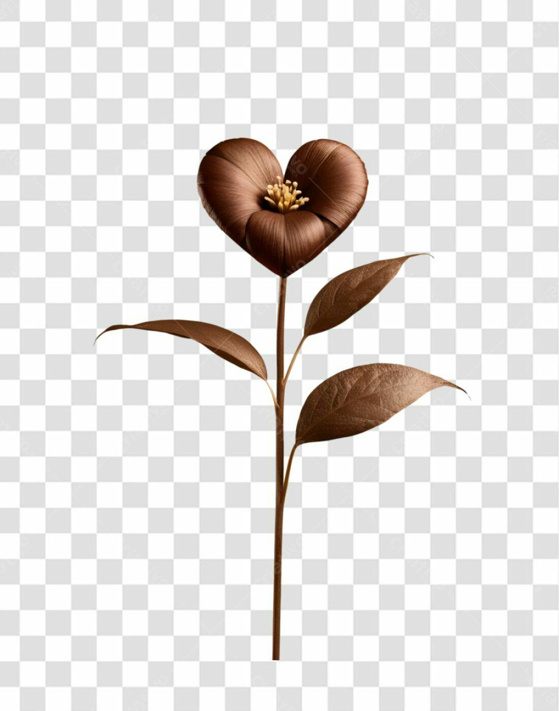 Icone Dia dos Namorados Flor em Formato de Coração PNG com fundo transparente