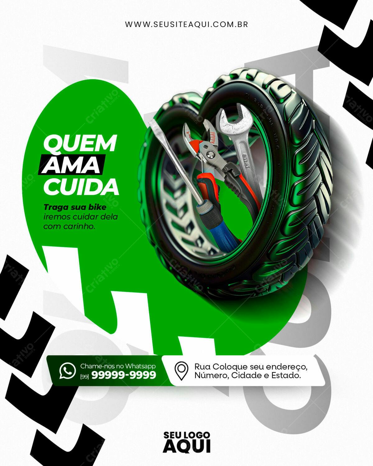Flyer Oficina de Bicicletas PSD Editável