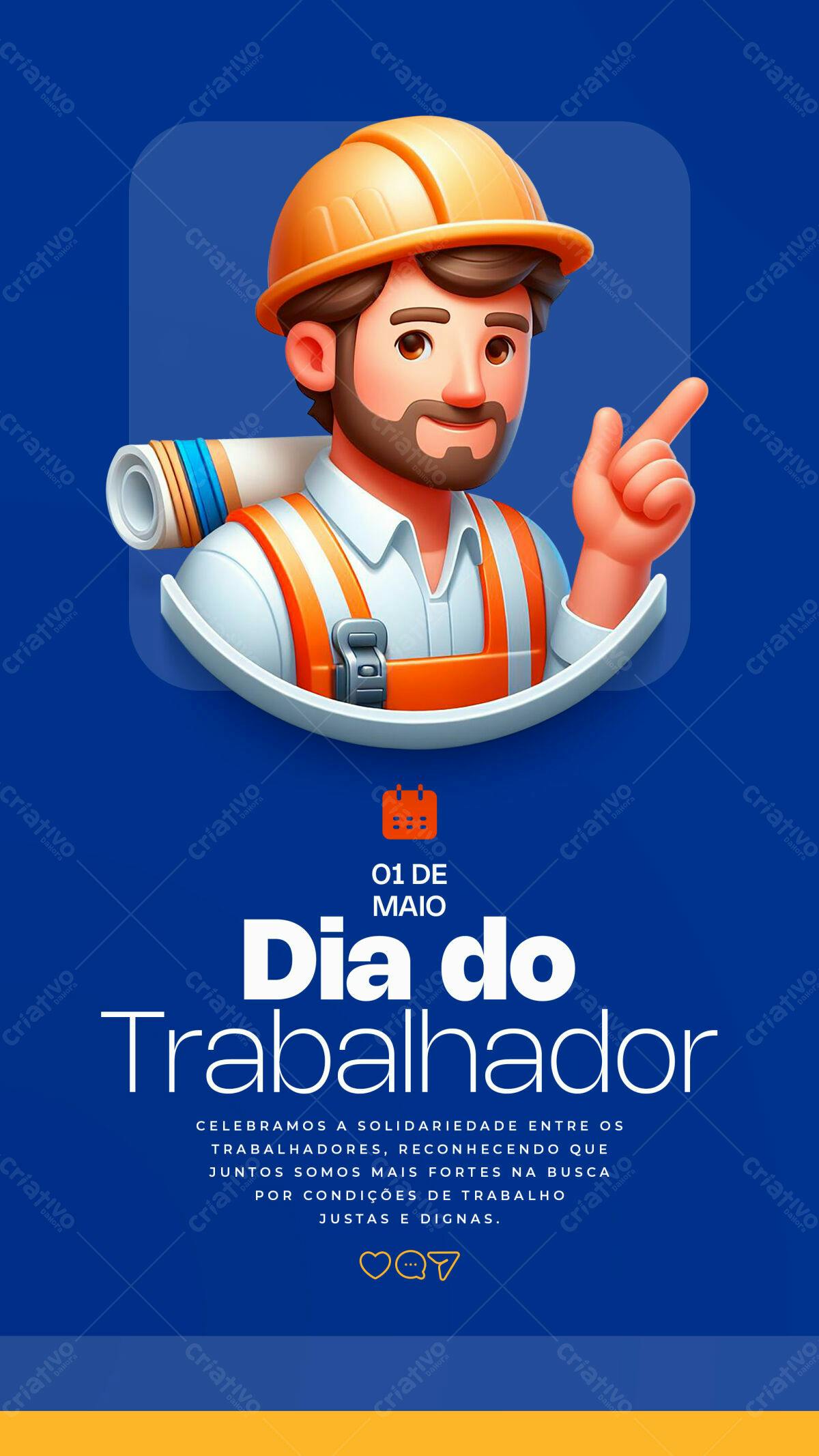 Flyer Dia do Trabalhador PSD Editável
