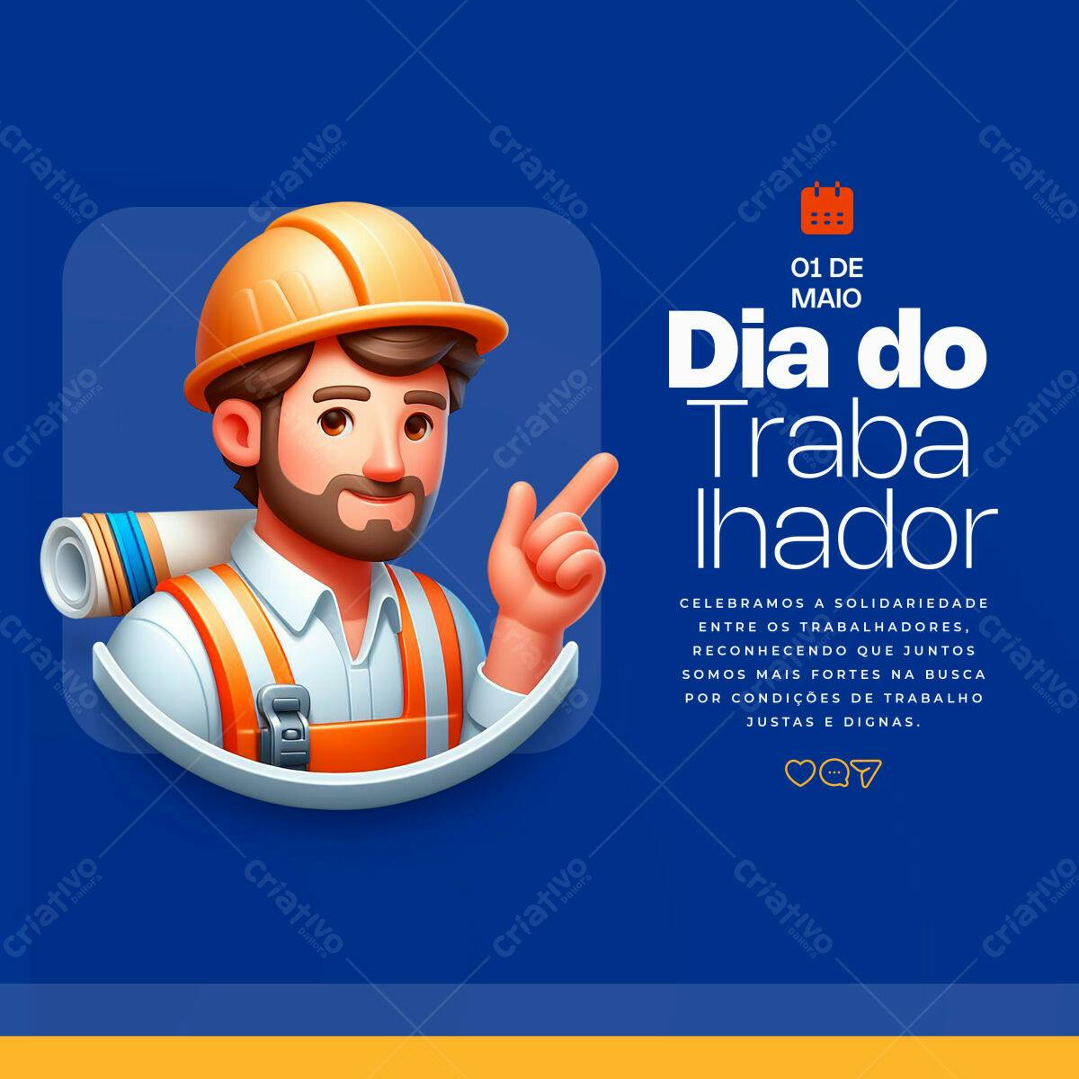 Post para Dia do Trabalhador PSD Editável