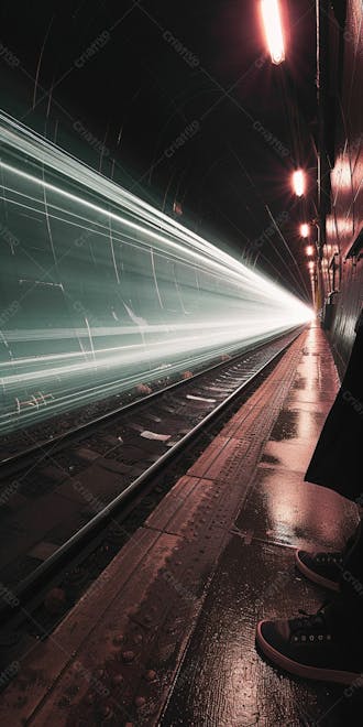 Um misterioso metrô subterrâneo em neon