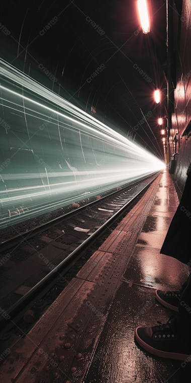 Um misterioso metrô subterrâneo em neon