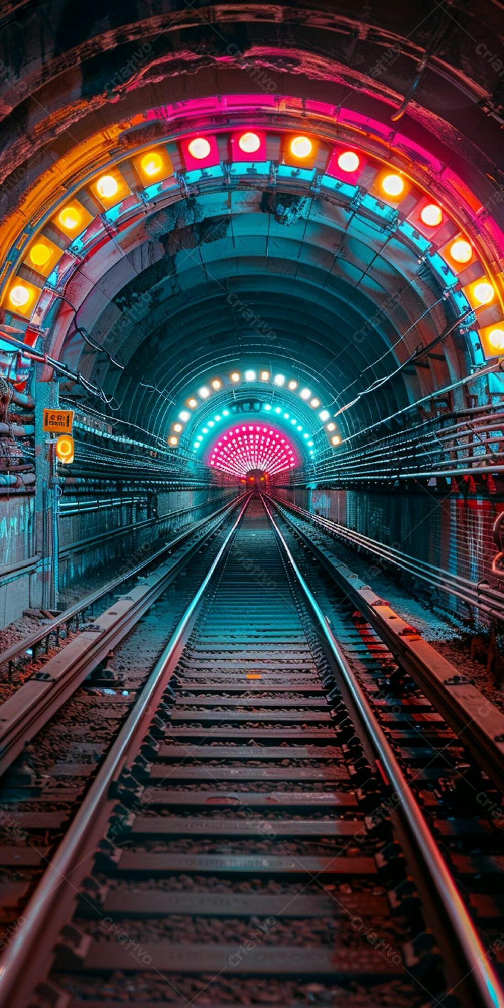 Um Misterioso Metrô Subterrâneo Em Neon