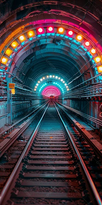 Um misterioso metrô subterrâneo em neon