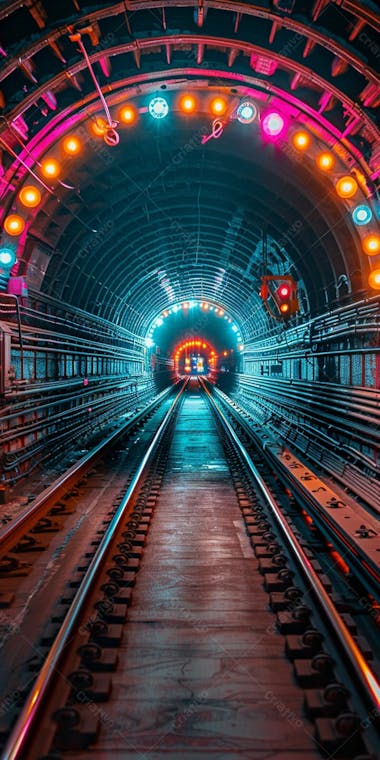 Um misterioso metrô subterrâneo em neon